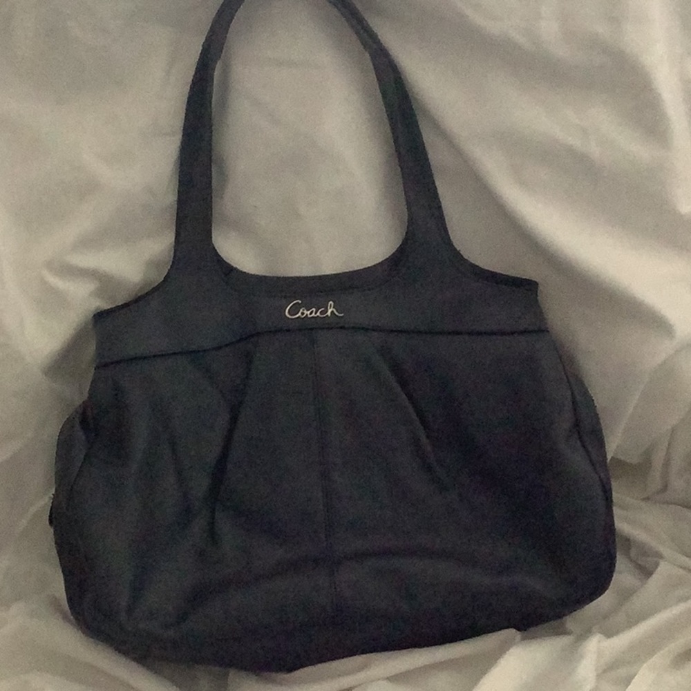 Coach Large Blue Leather Lexi Purse Carryall Shoulder Bag